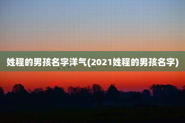 姓程的男孩名字洋气(2021姓程的男孩名字)