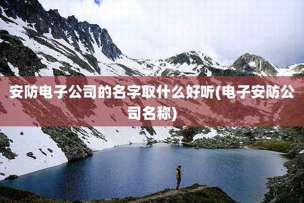 安防电子公司的名字取什么好听(电子安防公司名称)
