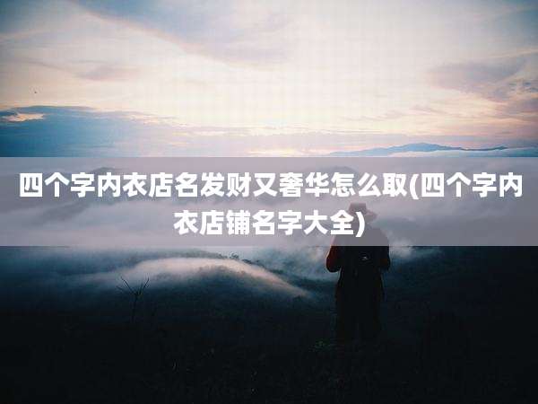 四个字内衣店名发财又奢华怎么取(四个字内衣店铺名字大全)