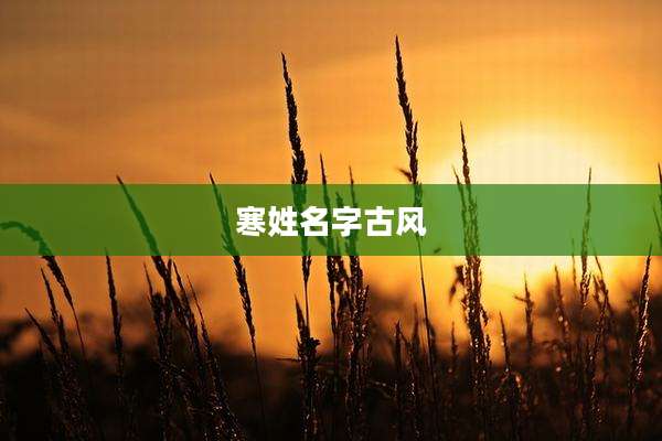 寒姓名字古风