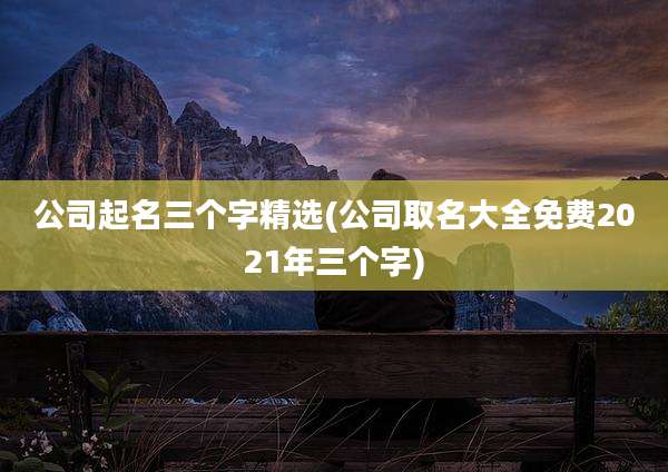 公司起名三个字精选(公司取名大全免费2021年三个字)