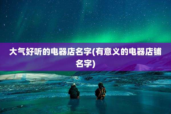 大气好听的电器店名字(有意义的电器店铺名字)