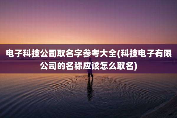 电子科技公司取名字参考大全(科技电子有限公司的名称应该怎么取名)