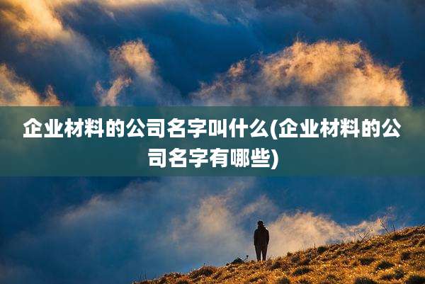 企业材料的公司名字叫什么(企业材料的公司名字有哪些)