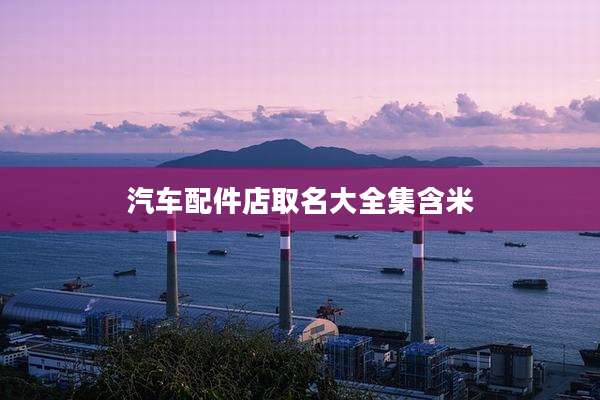汽车配件店取名大全集含米