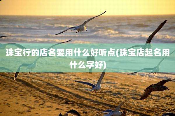 珠宝行的店名要用什么好听点(珠宝店起名用什么字好)