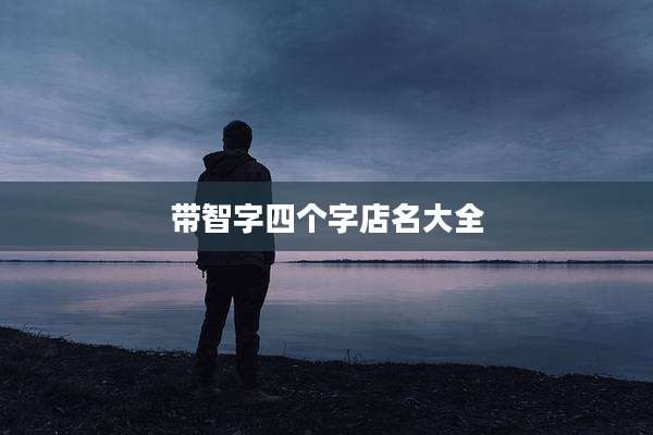 带智字四个字店名大全