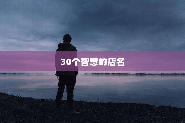 30个智慧的店名