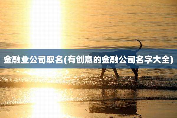 金融业公司取名(有创意的金融公司名字大全)