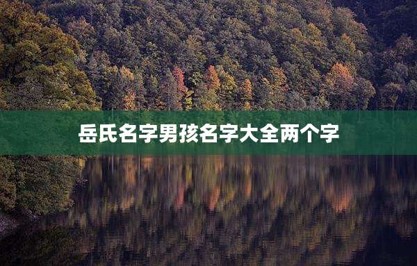 岳氏名字男孩名字大全两个字