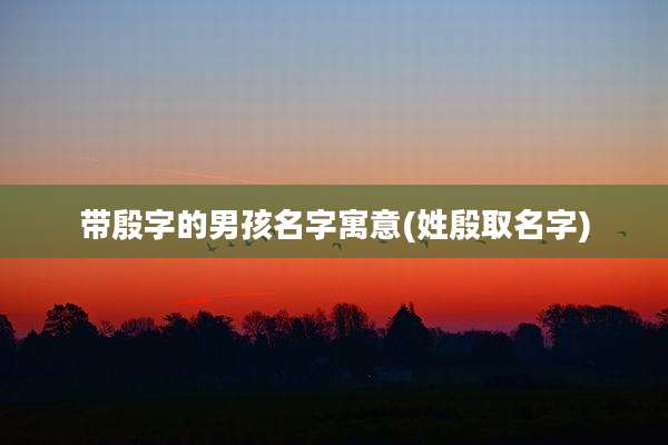 带殷字的男孩名字寓意(姓殷取名字)
