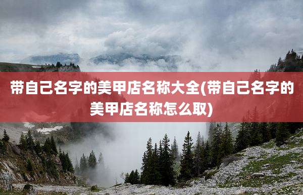 带自己名字的美甲店名称大全(带自己名字的美甲店名称怎么取)