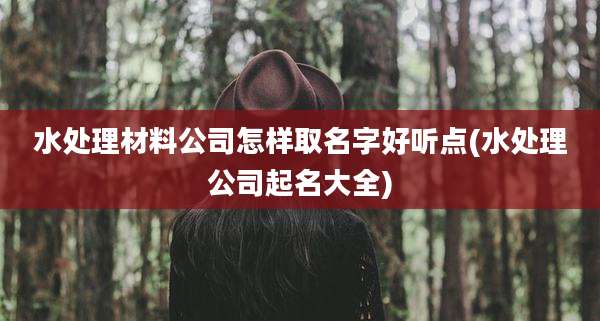 水处理材料公司怎样取名字好听点(水处理公司起名大全)
