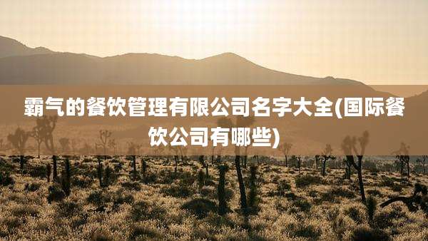 霸气的餐饮管理有限公司名字大全(国际餐饮公司有哪些)
