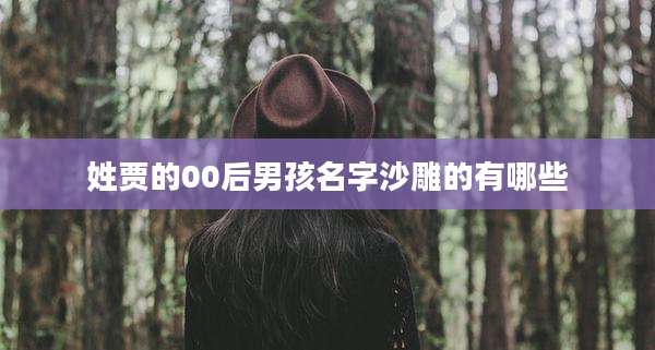 姓贾的00后男孩名字沙雕的有哪些