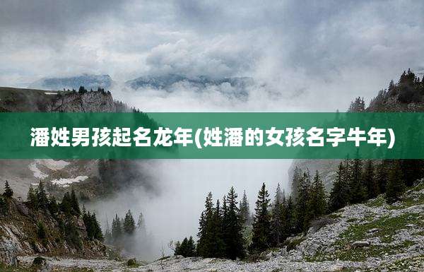 潘姓男孩起名龙年(姓潘的女孩名字牛年)