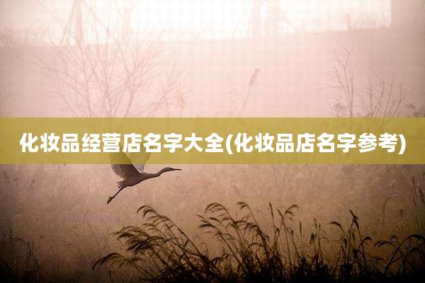 化妆品经营店名字大全(化妆品店名字参考)