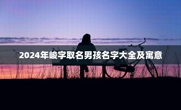 2024年峻字取名男孩名字大全及寓意