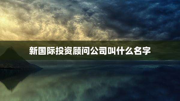 新国际投资顾问公司叫什么名字