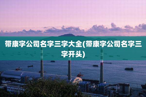 带康字公司名字三字大全(带康字公司名字三字开头)