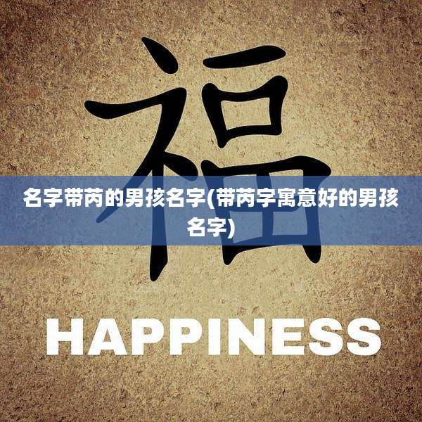 名字带芮的男孩名字(带芮字寓意好的男孩名字)