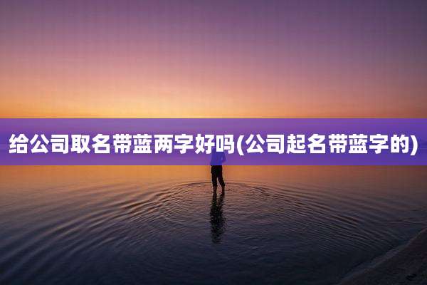 给公司取名带蓝两字好吗(公司起名带蓝字的)