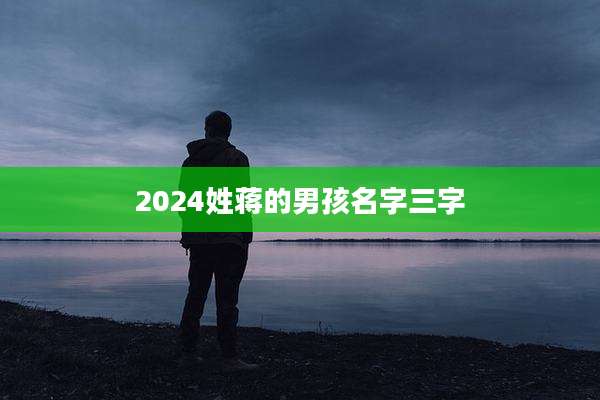 2024姓蒋的男孩名字三字