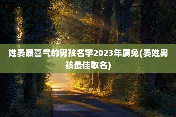 姓晏最喜气的男孩名字2023年属兔(晏姓男孩最佳取名)