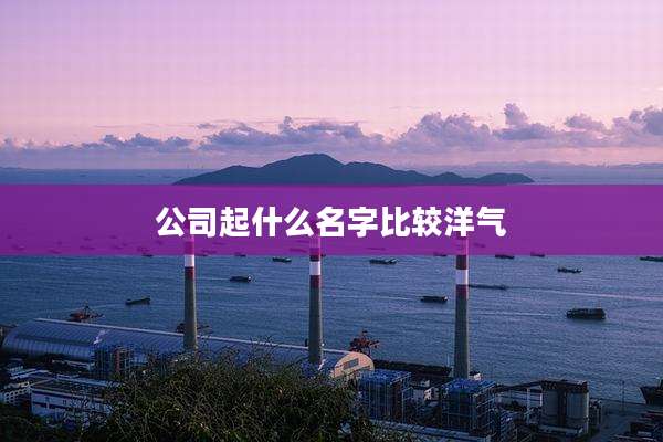 公司起什么名字比较洋气