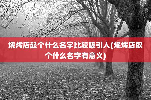 烧烤店起个什么名字比较吸引人(烧烤店取个什么名字有意义)