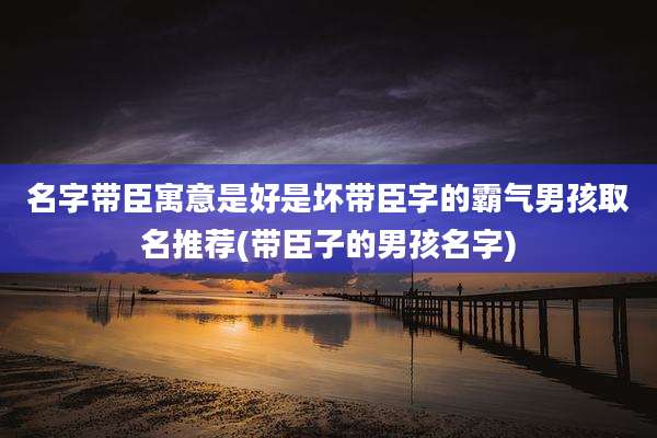 名字带臣寓意是好是坏带臣字的霸气男孩取名推荐(带臣子的男孩名字)