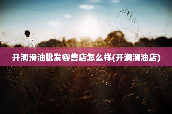 开润滑油批发零售店怎么样(开润滑油店)