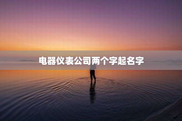 电器仪表公司两个字起名字