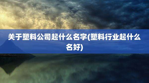 关于塑料公司起什么名字(塑料行业起什么名好)