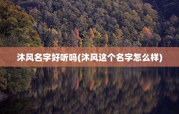 沐风名字好听吗(沐风这个名字怎么样)