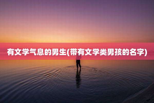 有文学气息的男生(带有文学类男孩的名字)