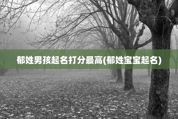 郁姓男孩起名打分最高(郁姓宝宝起名)