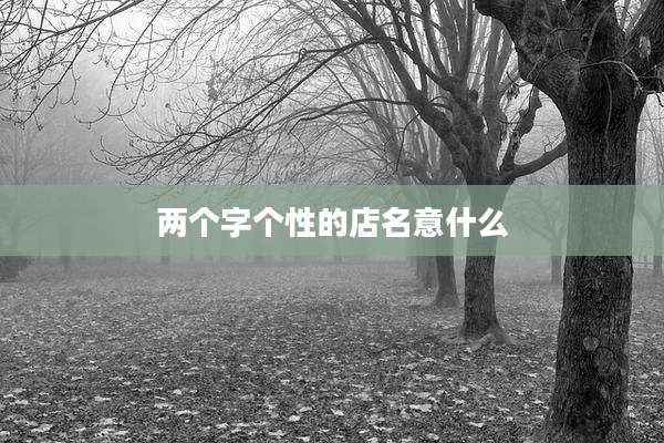 两个字个性的店名意什么