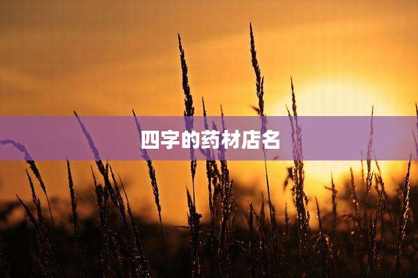 四字的药材店名
