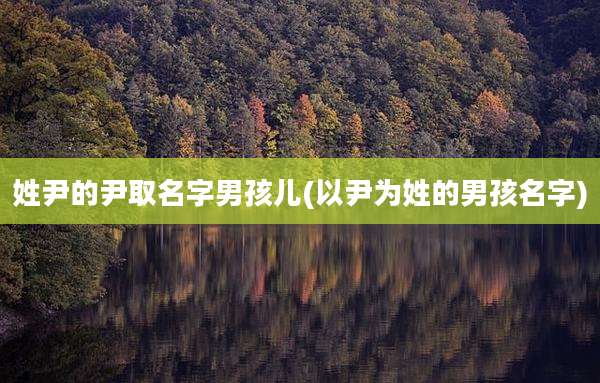 姓尹的尹取名字男孩儿(以尹为姓的男孩名字)