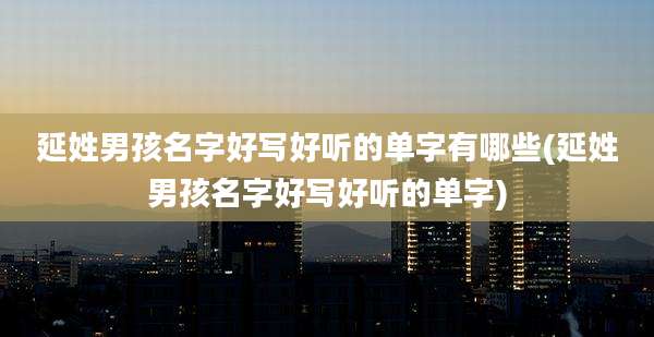 延姓男孩名字好写好听的单字有哪些(延姓男孩名字好写好听的单字)