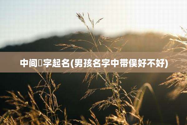 中间晧字起名(男孩名字中带俣好不好)