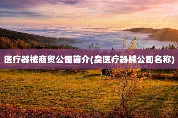 医疗器械商贸公司简介(卖医疗器械公司名称)