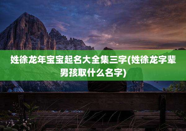 姓徐龙年宝宝起名大全集三字(姓徐龙字辈男孩取什么名字)