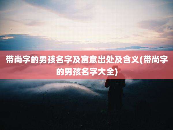 带尚字的男孩名字及寓意出处及含义(带尚字的男孩名字大全)