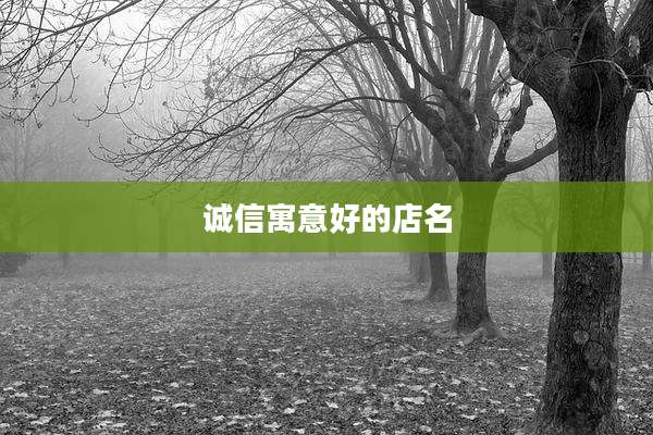诚信寓意好的店名