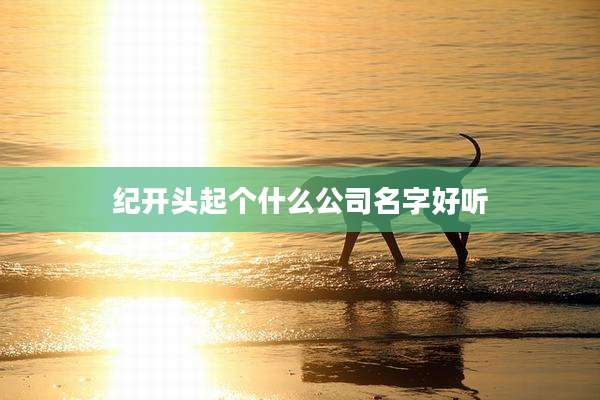 纪开头起个什么公司名字好听