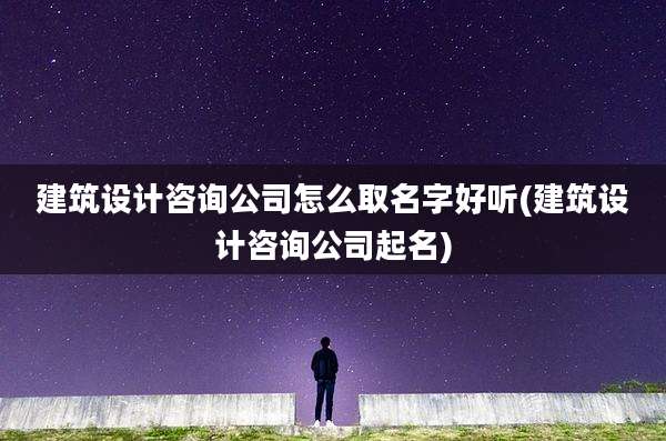 建筑设计咨询公司怎么取名字好听(建筑设计咨询公司起名)