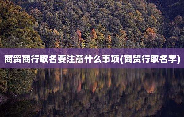 商贸商行取名要注意什么事项(商贸行取名字)