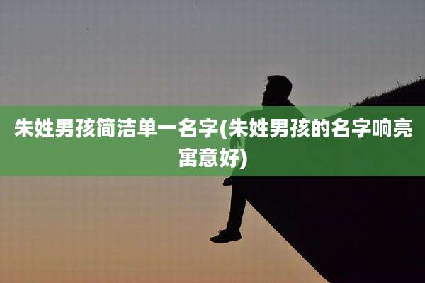 朱姓男孩简洁单一名字(朱姓男孩的名字响亮寓意好)